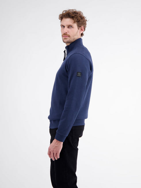 Lerros Mens 1/4 Zip Troyer Sweatshirt 2004402 - Storm Blue