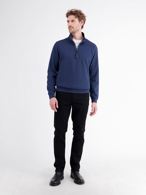Lerros Mens 1/4 Zip Troyer Sweatshirt 2004402 - Storm Blue