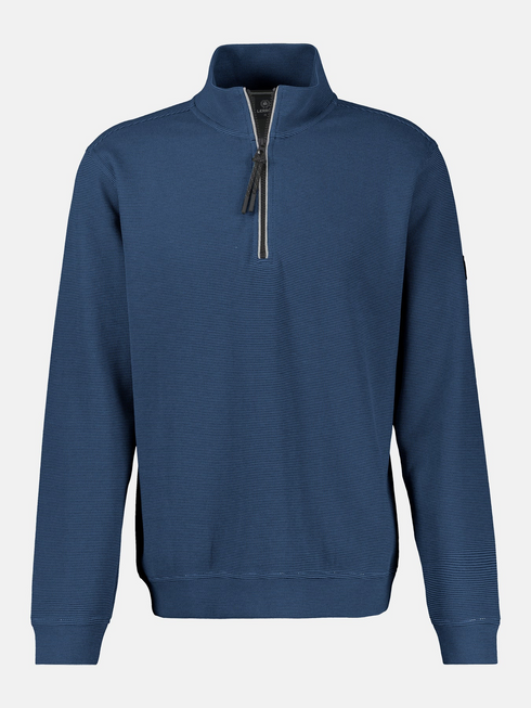 Lerros Mens 1/4 Zip Troyer Sweatshirt 2004402 - Storm Blue