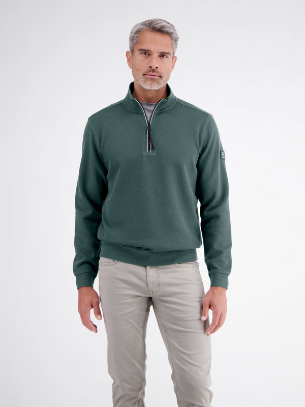 Lerros Mens 1/4 Zip Troyer Sweatshirt 2004402 664 - Cedar Green