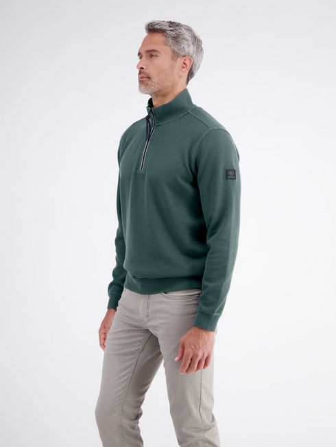 Lerros Mens 1/4 Zip Troyer Sweatshirt 2004402 664 - Cedar Green