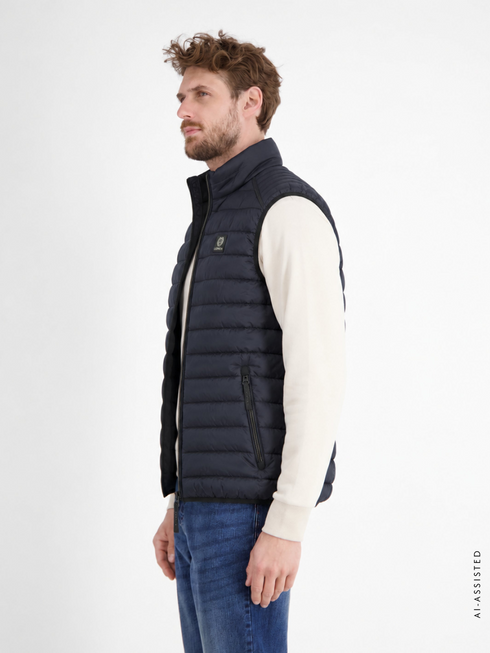 Lerros Lightweight Water-Repellent Puffa Gilet 2007330 491 - Blue Night
