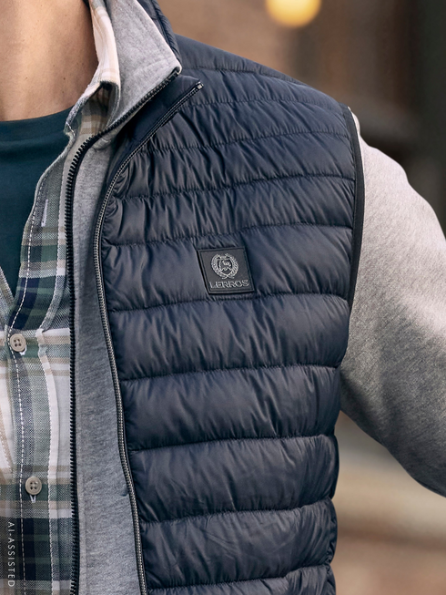 Lerros Lightweight Water-Repellent Puffa Gilet 2007330 491 - Blue Night