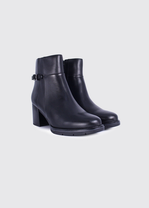 Dubarry Claire Leather Heeled Ankle Boot 2009-01 - Black