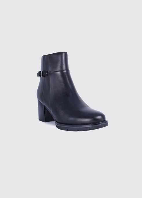 Dubarry Claire Leather Heeled Ankle Boot 2009-01 - Black