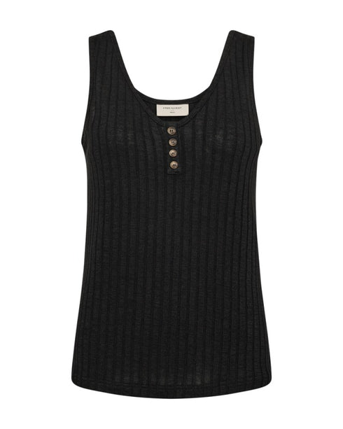 Free/Quent Solid rib vest top with buttons FQBASAC-TOP 201860