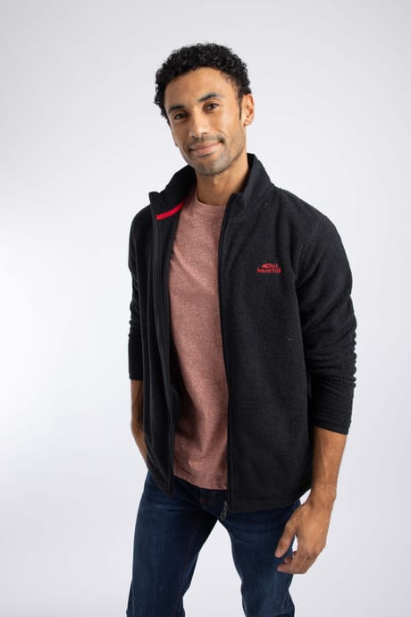 Weird Fish Merrill Full Zip Textured Thermal Fleece 202492 BLK - Black