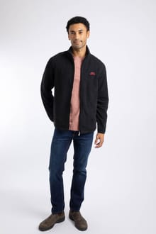Weird Fish Merrill Full Zip Textured Thermal Fleece 202492 BLK - Black