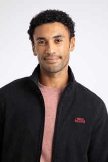 Weird Fish Merrill Full Zip Textured Thermal Fleece 202492 BLK - Black