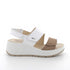 Igi and Co. Sandal with wedge in leather for ladies marmot-white 7666500