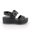 Igi and Co. Sandal with wedge in leather for ladies black 7667300