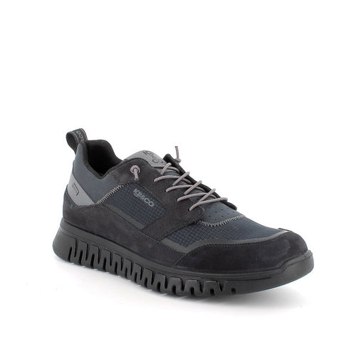 Igi & Co Navy Gore-Tex Leather Trainer 8619211