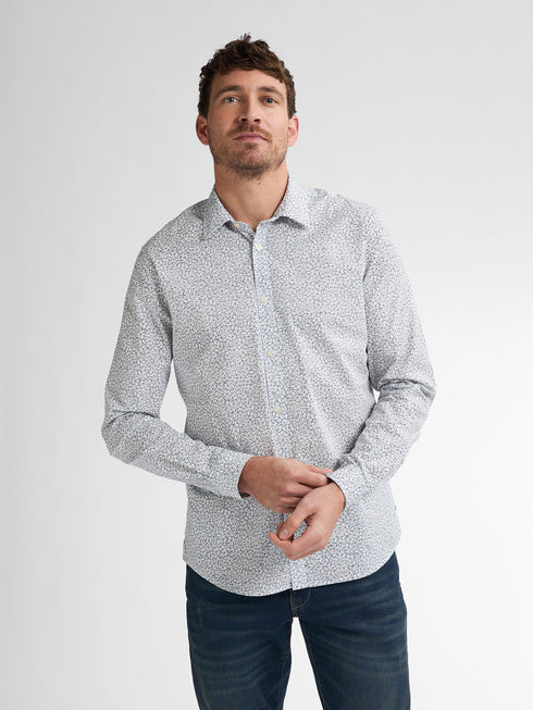 Petrol Longsleeve All-Over-Print Shirt M1050-SIL405