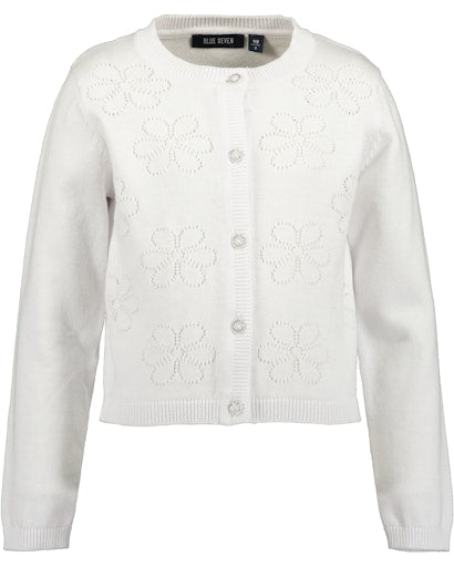 Blue Seven Girls Cardigan with Broderie Flowers 719536