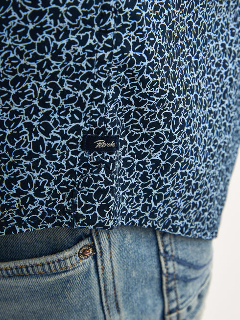 Petrol Longsleeve All-Over-Print Shirt M1050-SIL405