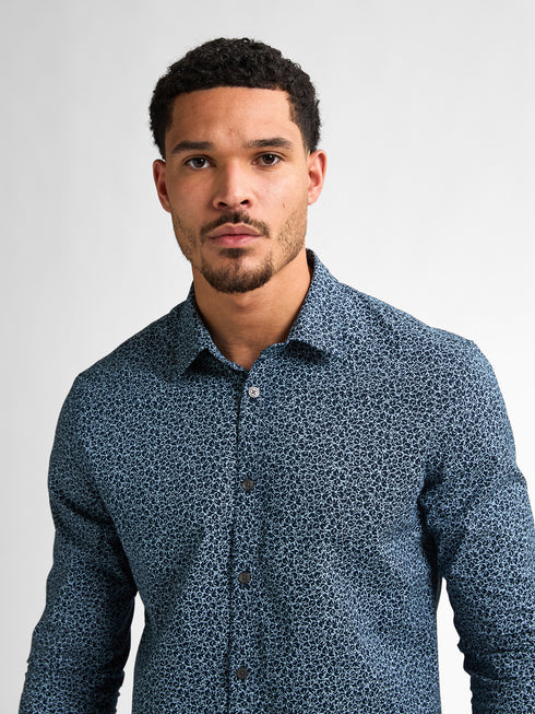 Petrol Longsleeve All-Over-Print Shirt M1050-SIL405