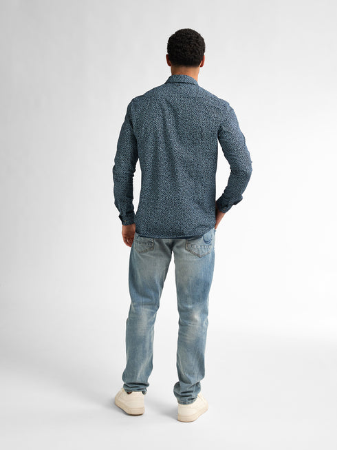Petrol Longsleeve All-Over-Print Shirt M1050-SIL405