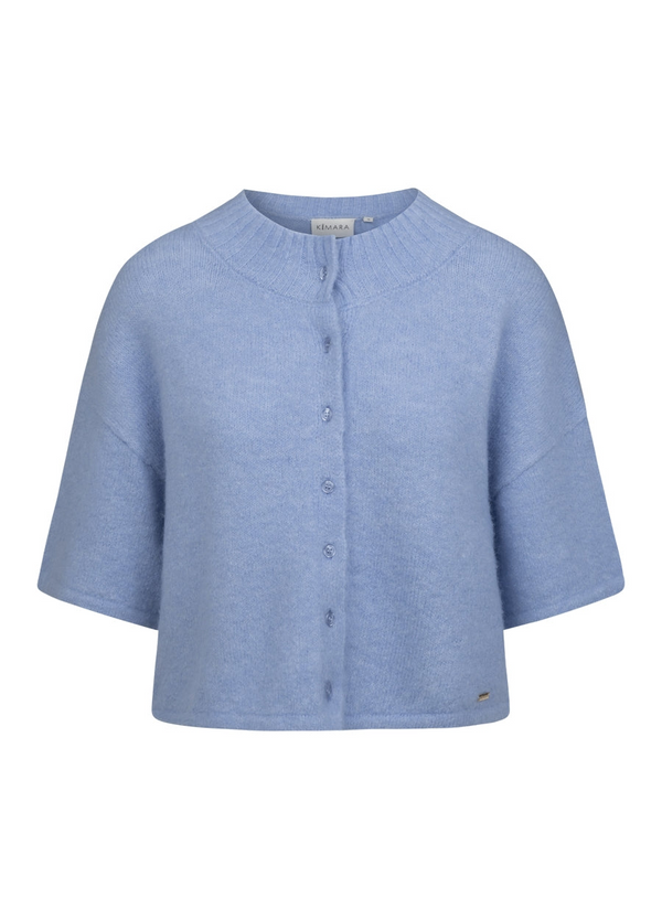 Kimara Fashion Women's Light Blue Lott Cardigan – Sustainable Knit Button-Down with 3/4 Sleeves