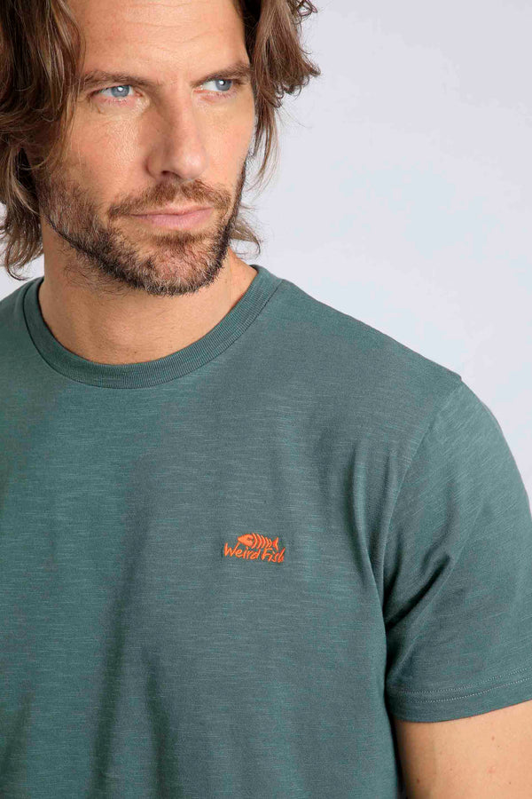 Weird Fish Dusky Green Fished Branded Organic Cotton T-Shirt 202703