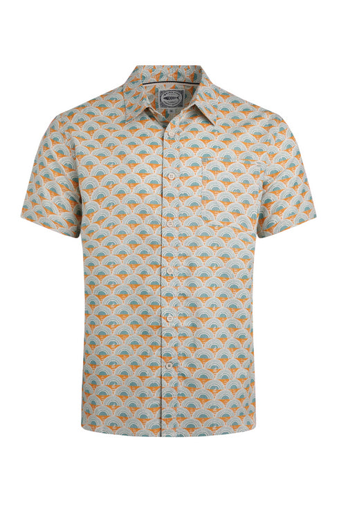 WeirdFish 202712 Faraway Organic Cotton Printed Short Sleeve Shirt