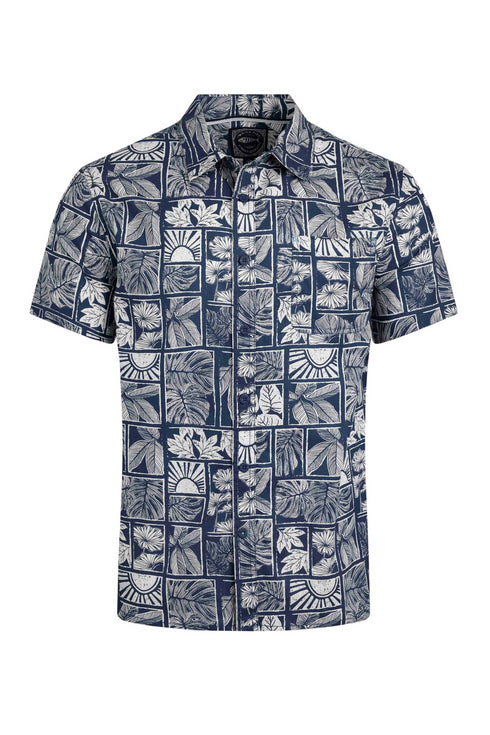 WeirdFish 202712 Faraway Organic Cotton Printed Short Sleeve Shirt