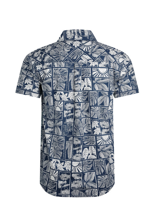 WeirdFish 202712 Faraway Organic Cotton Printed Short Sleeve Shirt