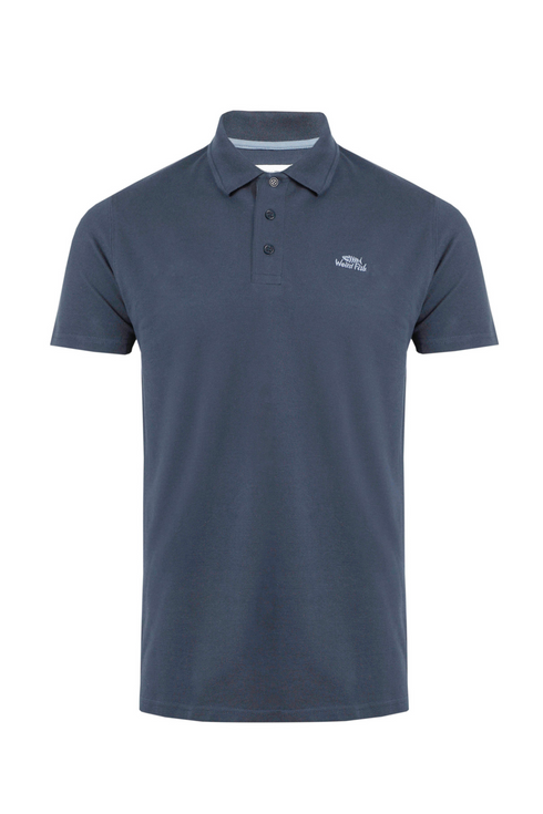 Weird Fish Miles Pique Faded Blue Polo Shirt Organic Cotton 202773