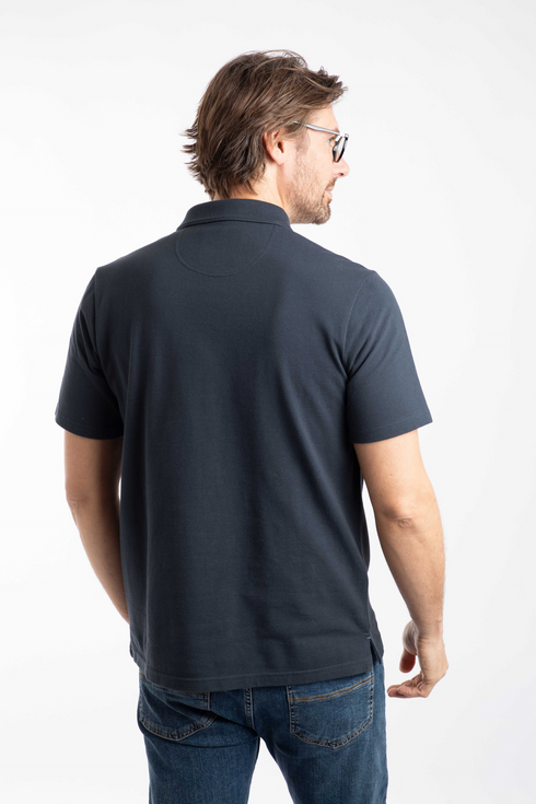 Weird Fish Miles Pique Faded Blue Polo Shirt Organic Cotton 202773
