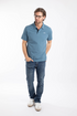 Weird Fish Miles Pique Polo Shirt Faded Blue Organic Cotton 202773