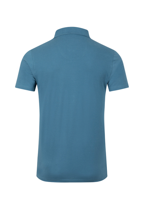 Weird Fish Miles Pique Polo Shirt Faded Blue Organic Cotton 202773