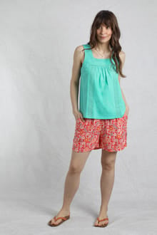 Weird Fish Chelle Organic Cotton Jersey Square Neck Vest Aqua Marine 202881