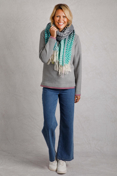 Weird Fish Jadida Eco Brushed Zig-Zag Scarf