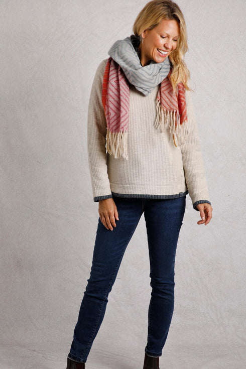 Weird Fish Jadida Eco Brushed Zig-Zag Scarf