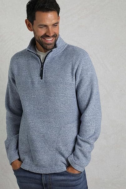 Weird Fish Laramie Eco 1/4 Zip Snow Marl Fleece Olive 203046