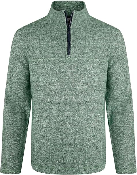 Weird Fish Laramie Eco 1/4 Zip Snow Marl Fleece Olive 203046