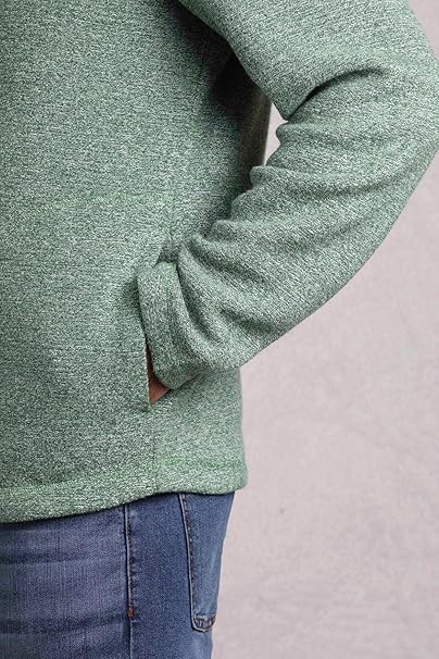 Weird Fish Laramie Eco 1/4 Zip Snow Marl Fleece Olive 203046