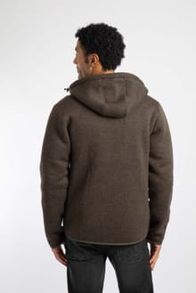 Weird Fish Torpoint Faux Shearling Bonded Full Zip Thermal Fleece Hoodie 203184 ESP - Espresso