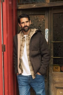 Weird Fish Torpoint Faux Shearling Bonded Full Zip Thermal Fleece Hoodie 203184 ESP - Espresso