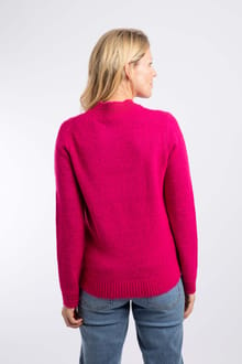 Weird Fish Dawkins Tipped Knit Jumper 203209 - Foxglove Pink