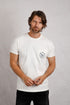 Weird Fish Tidal Organic Cotton Branded Pocket T-Shirt Dusty White 203289