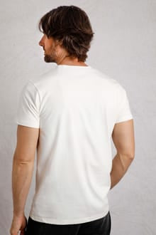 Weird Fish Tidal Organic Cotton Branded Pocket T-Shirt Dusty White 203289