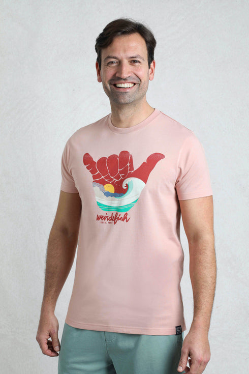 Weird Fish 203353 Hang Loose Eco Graphic T-Shirt Dusty Rose