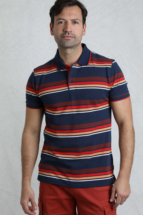 Weird Fish 203367 Sunbury Organic Pique Stripe Polo