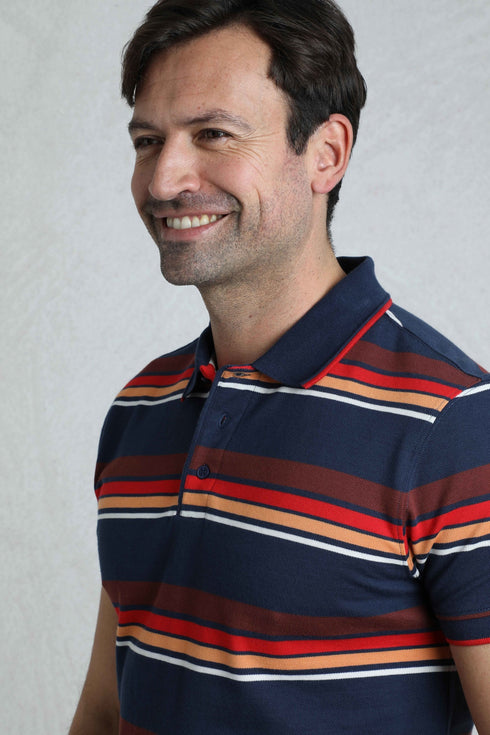 Weird Fish 203367 Sunbury Organic Pique Stripe Polo