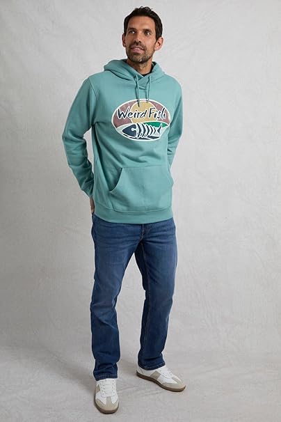 Weird Fish Bryant Front Print Graphic Popover Hoodie 203372