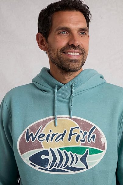 Weird Fish Bryant Front Print Graphic Popover Hoodie 203372