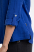 Weird Fish Suria Mazarine Blue Organic Cotton Doublecloth Plain Shirt 203383