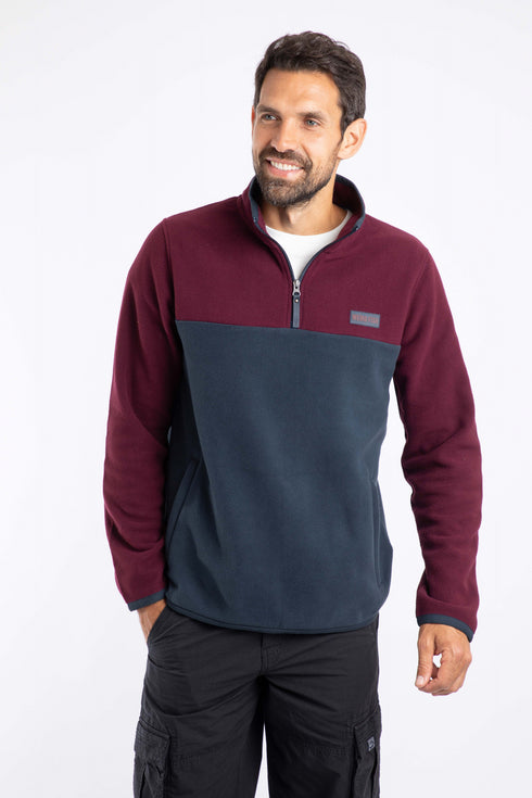 Weird Fish Tristan 1/4 Zip Colour Block Microfleece for Men - Style 203531