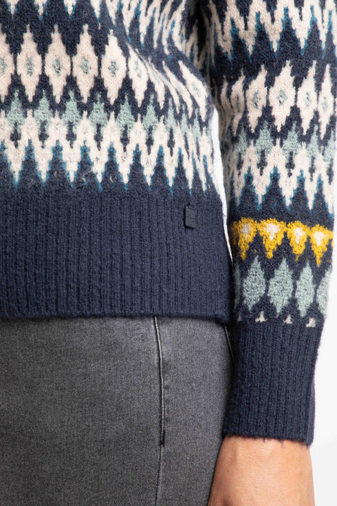 Weird Fish Annecy Fair Isle Roll Neck Jumper 203599 - Women's Cosy Knit