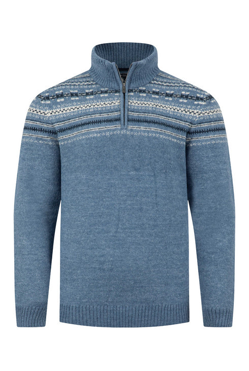 Weird Fish Larner Eco 1/4 Zip Fair Isle Jumper 203601